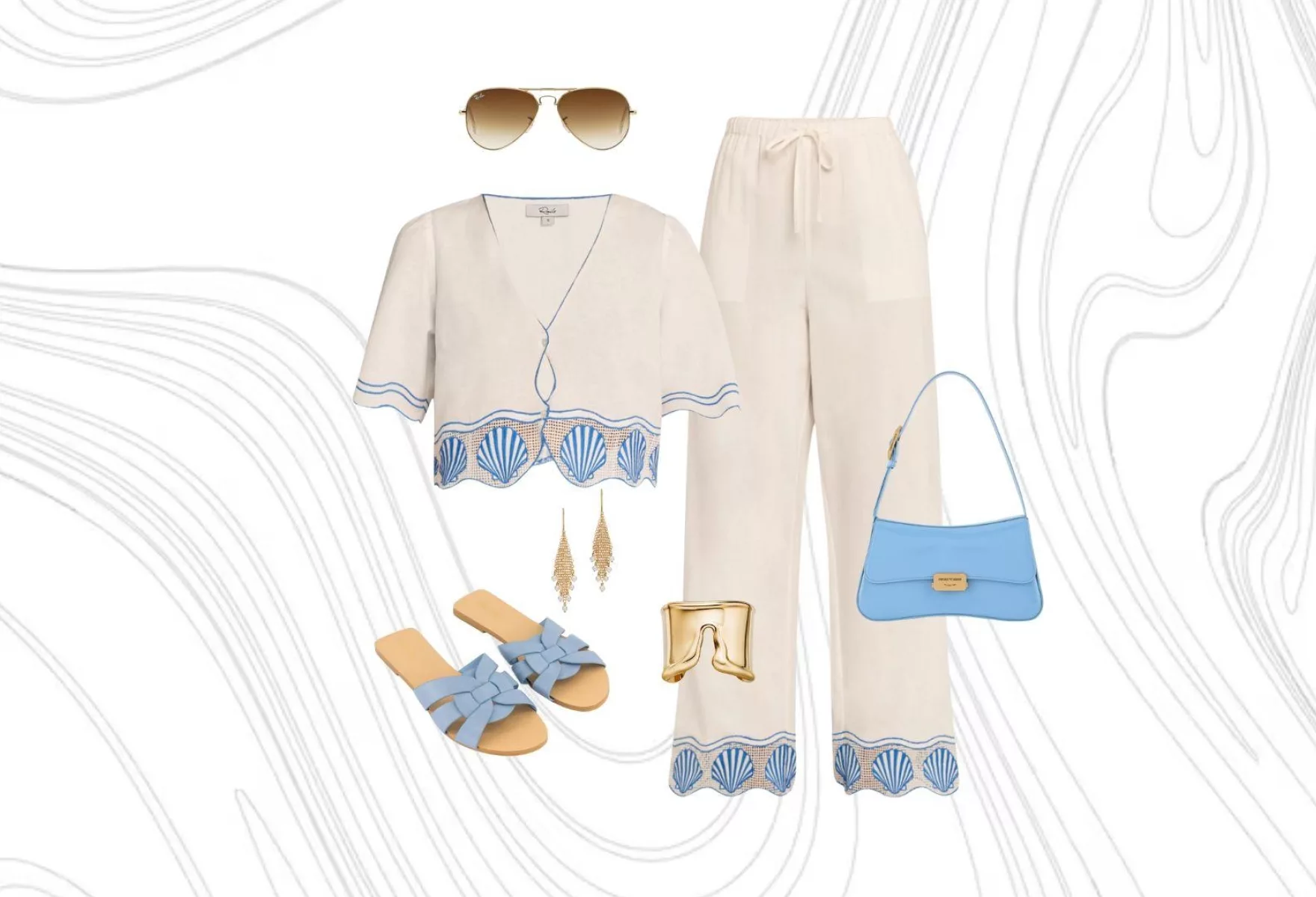 Mykonos Glow Coastal Elegance in Gold and Linen