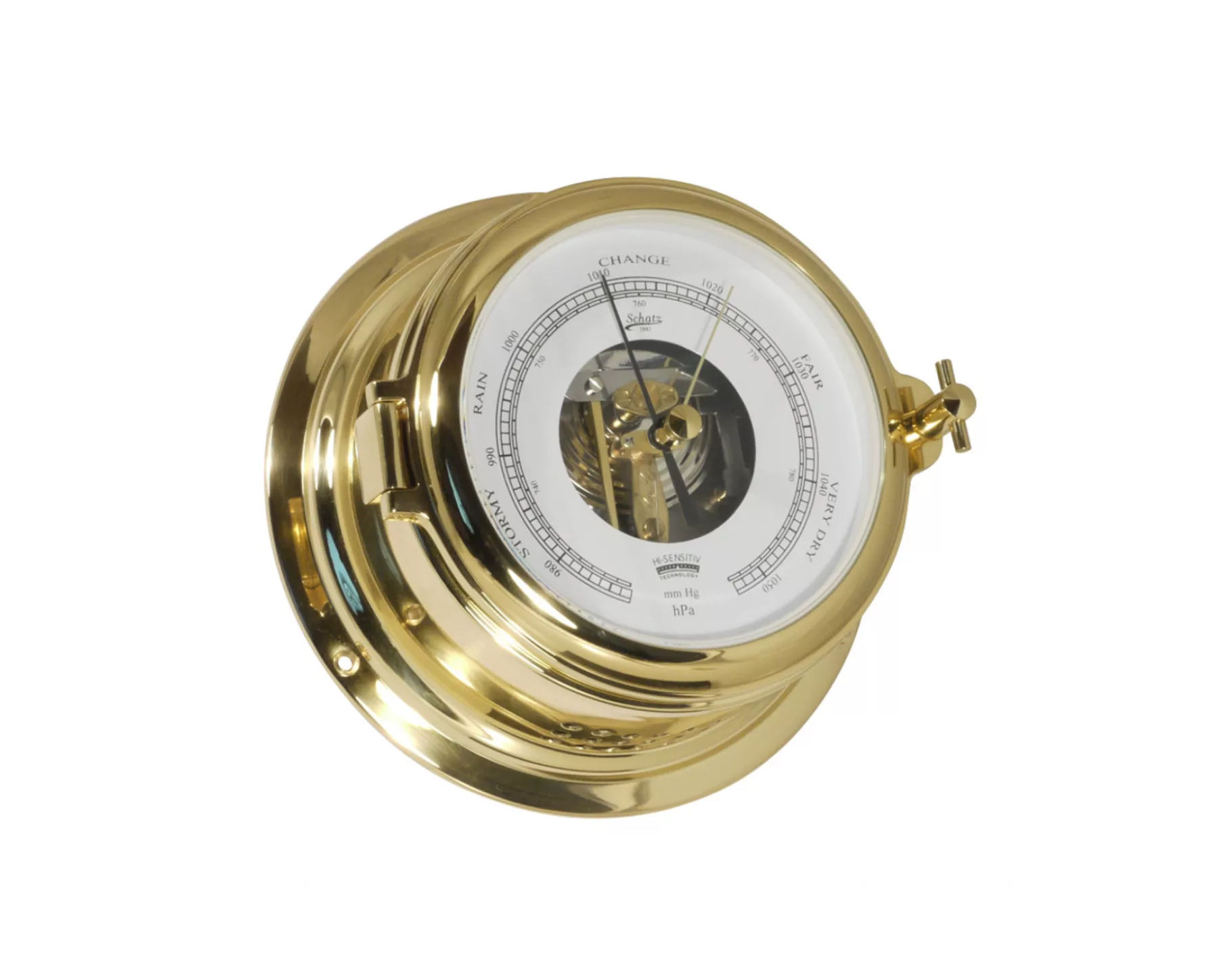 1 Schatz Midi Open Dial Barometer Brass 155mm 450 BO