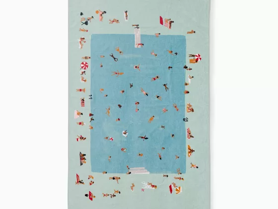 The Pool Scene Beach Towel Modern Art Meets Plush Absorbency 01