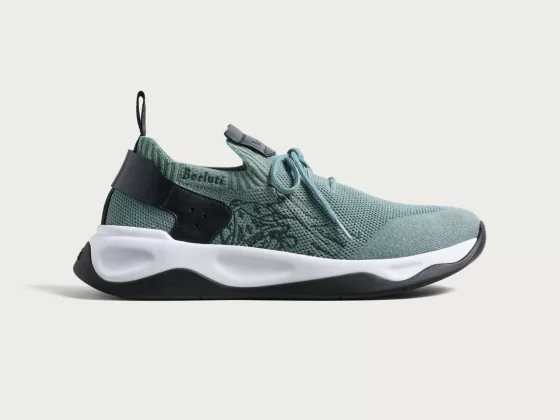 1 Berluti Shadow Sneakers in Deep Sea Green