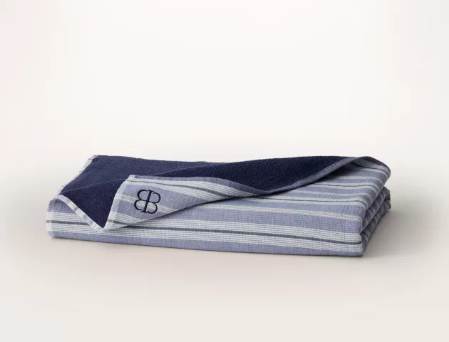 1 Boll Branch Organic Coastal Stripe Blanket Sustainable Seaside Comfort