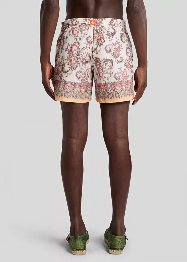 2 Etro Paisley Linen Swim Shorts
