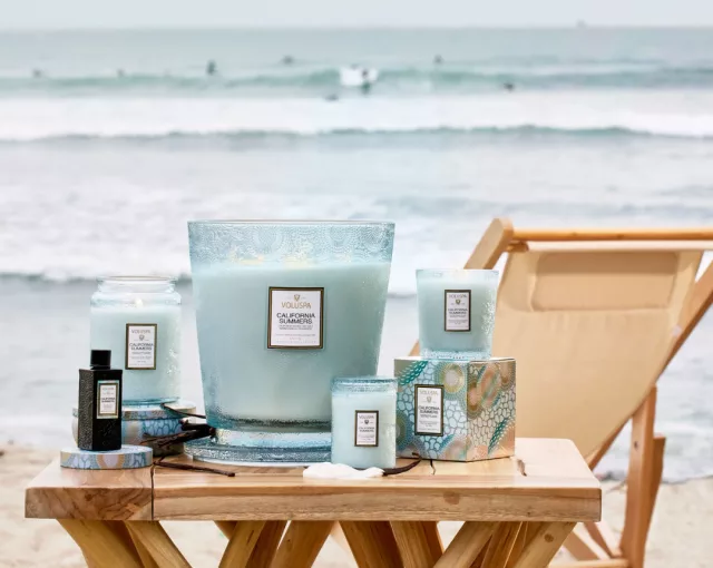 California Summers 5 Wick Hearth Candle Voluspas Coastal Escape in Wax 001