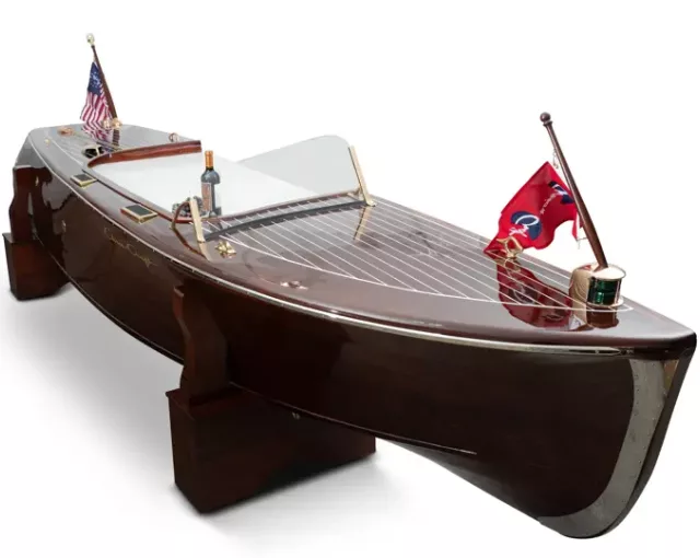 1948 Chris Craft Deluxe Runabout Reimagined as a Nautical Bar 02