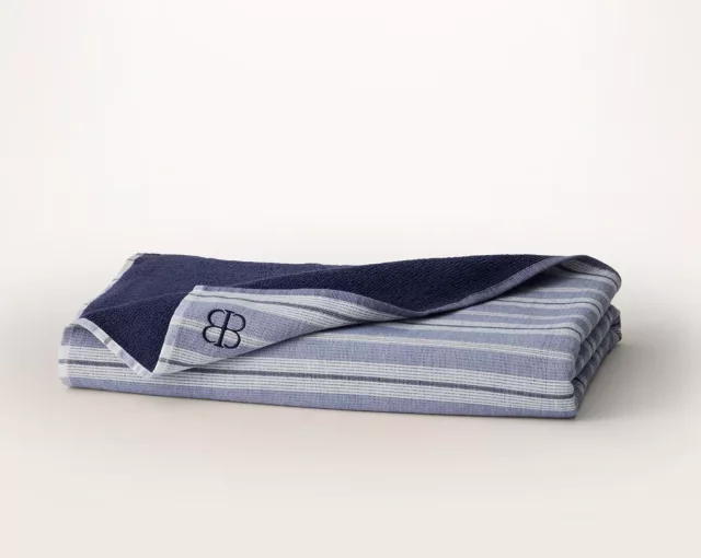 1 Boll Branch Organic Coastal Stripe Blanket Sustainable Seaside Comfort