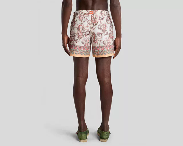 2 Etro Paisley Linen Swim Shorts