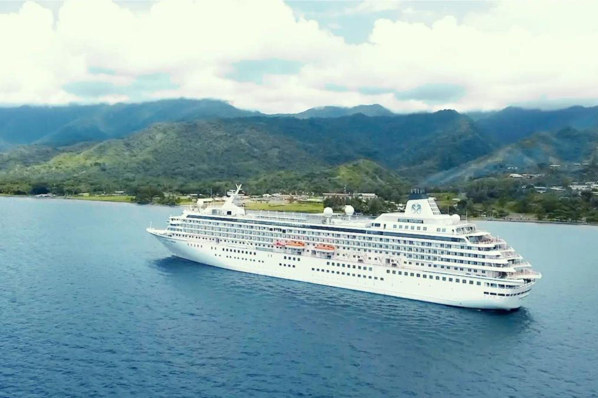 Crystal Cruises ship on open waters, ranked 4th in the best adults-only cruises for global itineraries and luxury service.