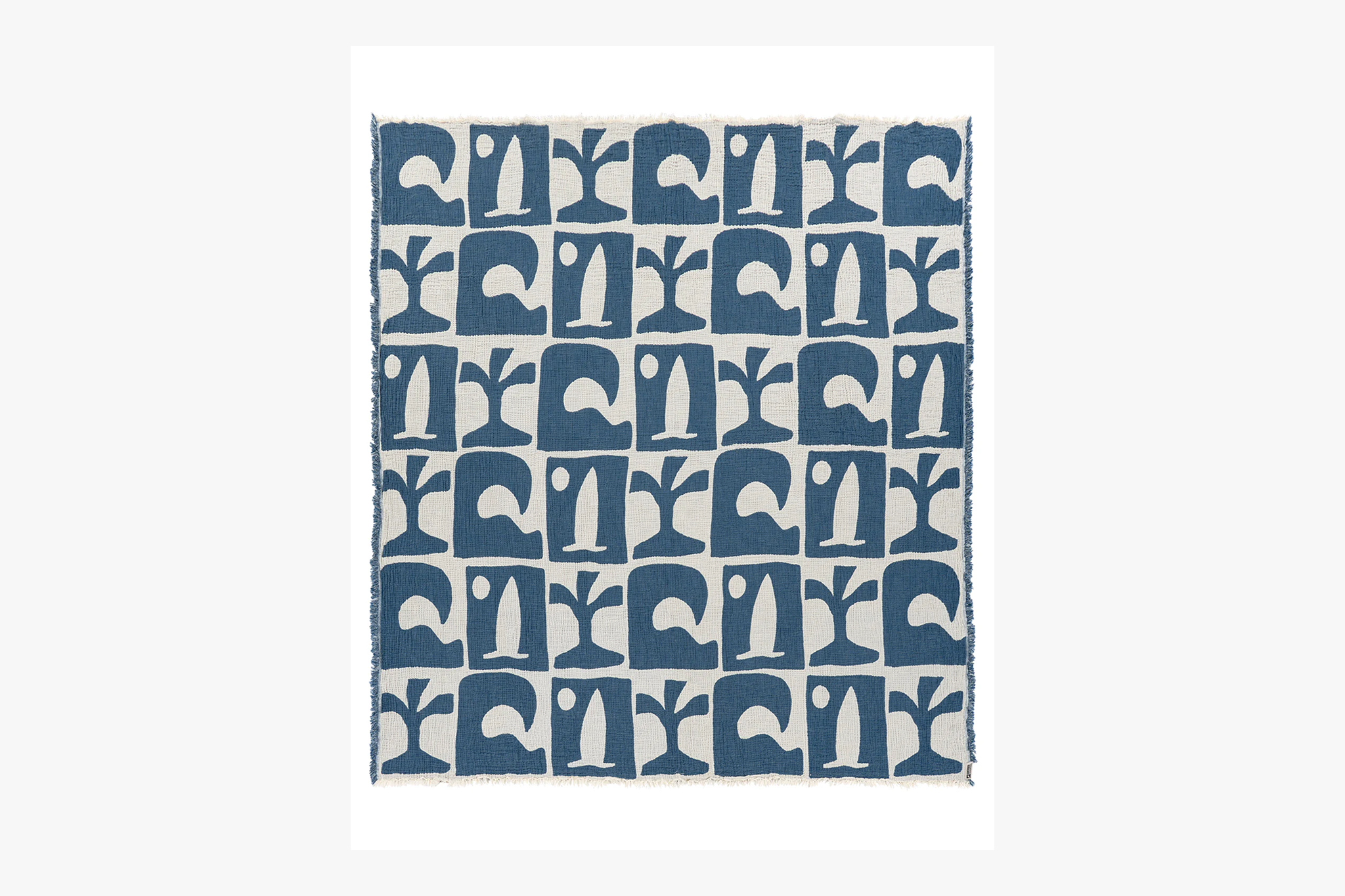 Sand Cloud x Surfrider Vida Party blanket featuring blue coastal pattern - among the best beach blankets for group gatherings