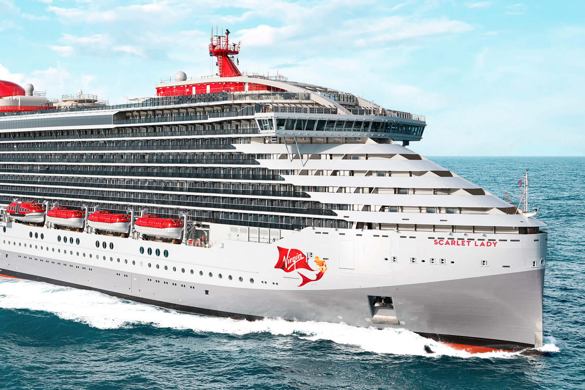Virgin Voyages Scarlet Lady adults-only cruise ship, among the best cruise lines for couples wanting stylish modern travel