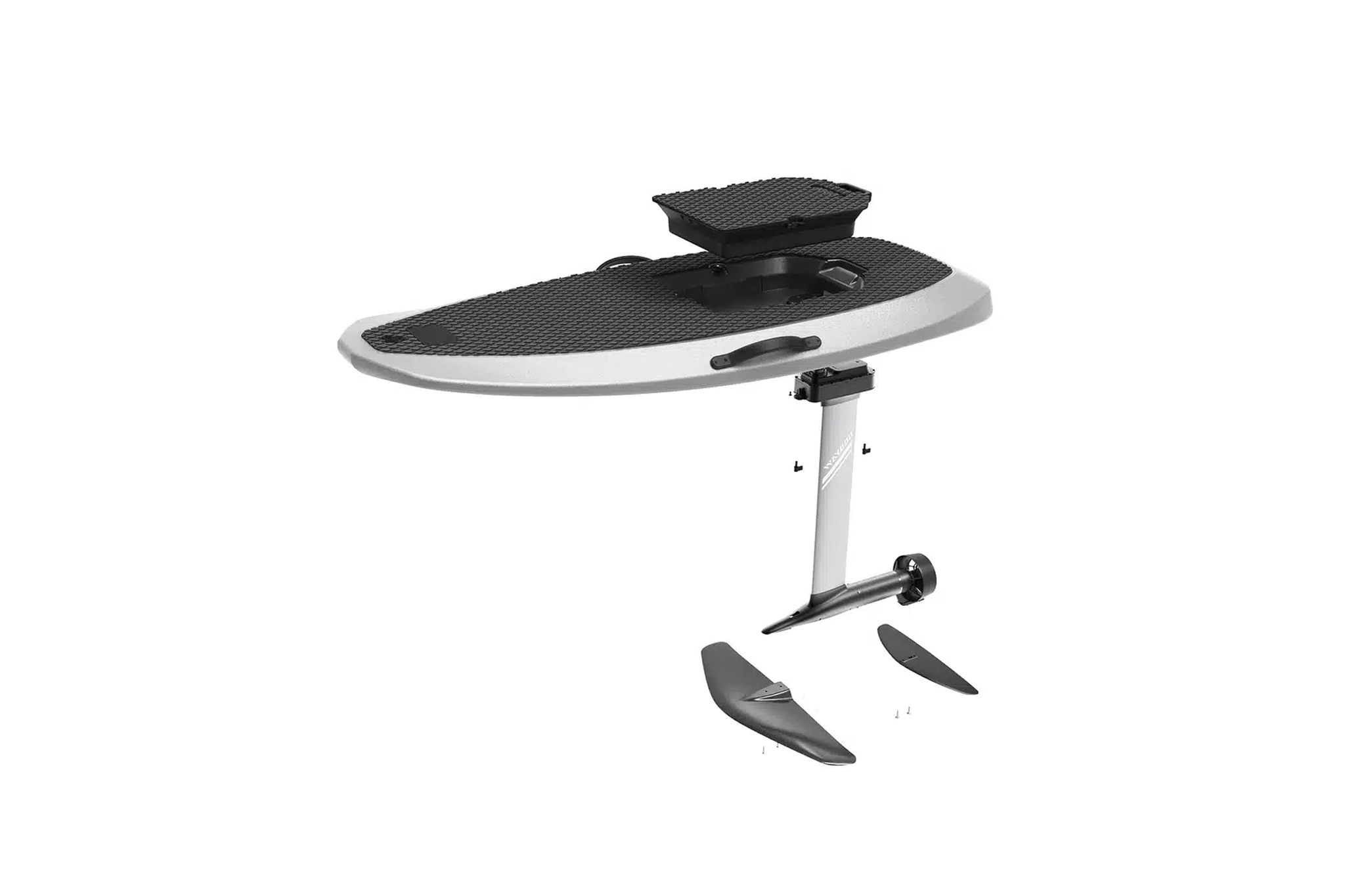 Waydoo Flyer One+ efoil board shown with detachable hydrofoil and motor system, one of the best efoil boards in 2025 for beginners seeking stability and value.