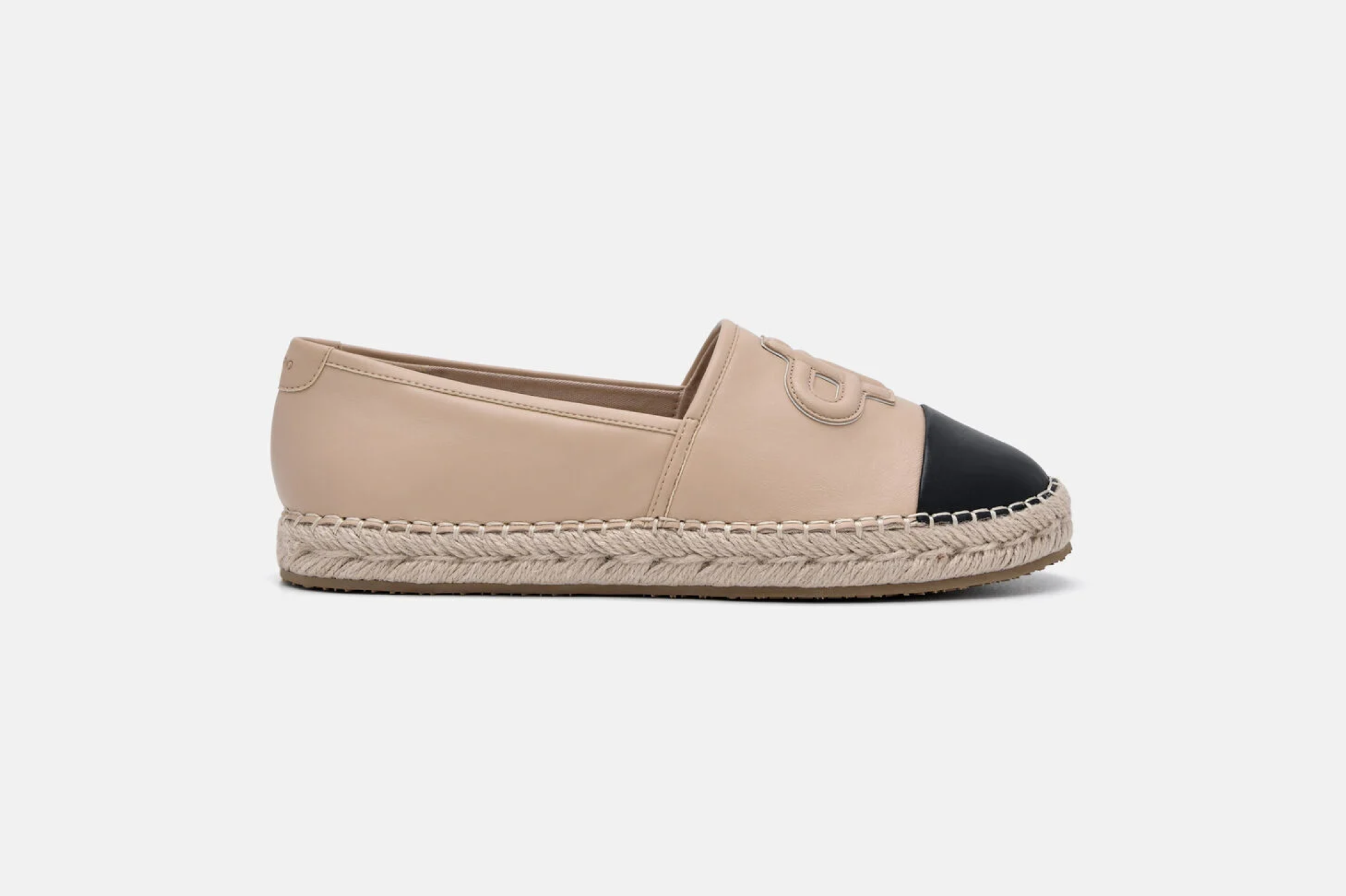 PEDRO Icon leather espadrilles in beige with black cap toe - best espadrilles for modern style"