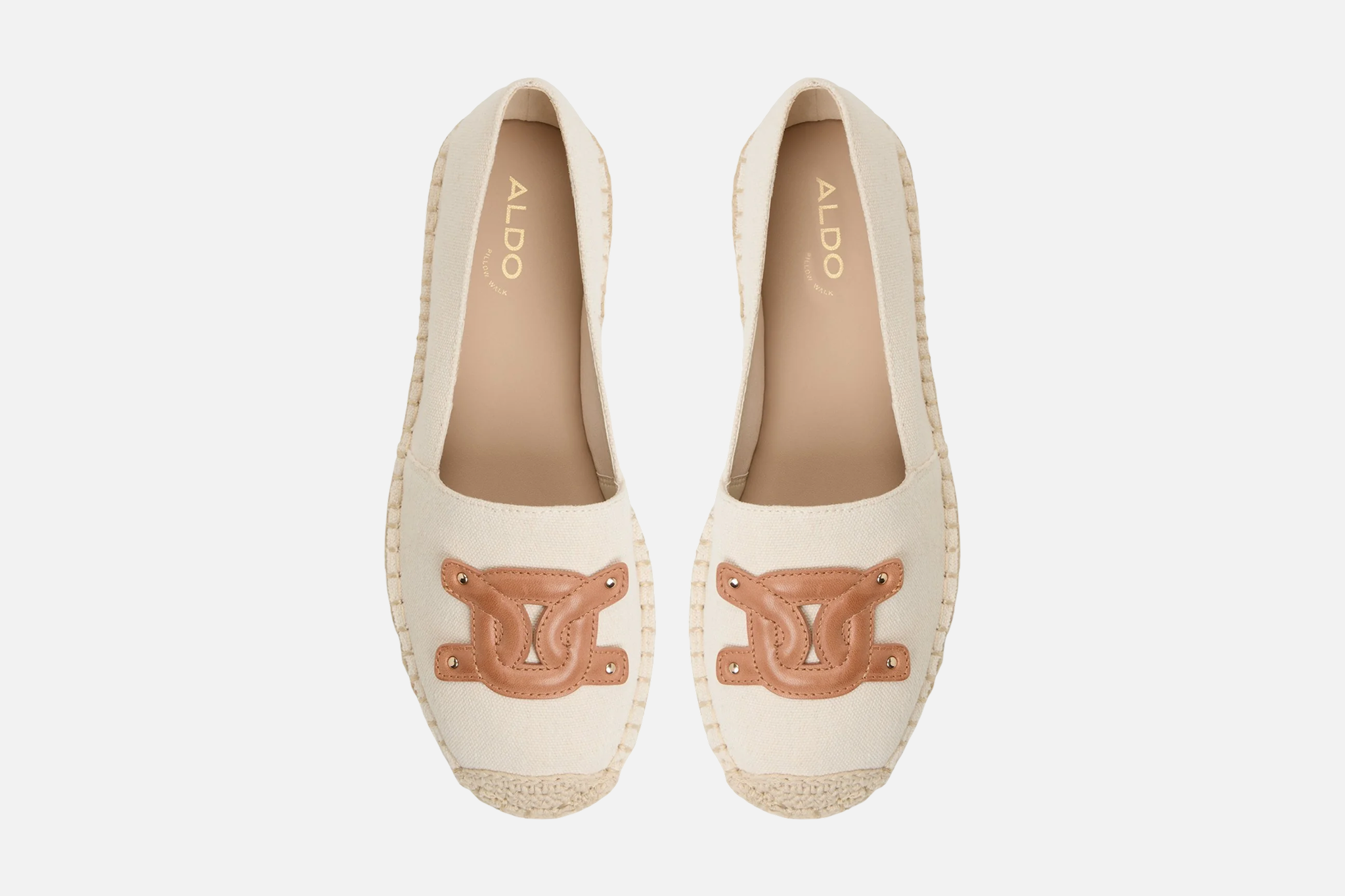 Santaclara by ALDO cream canvas espadrilles with logo detail - best espadrilles for minimalist looks