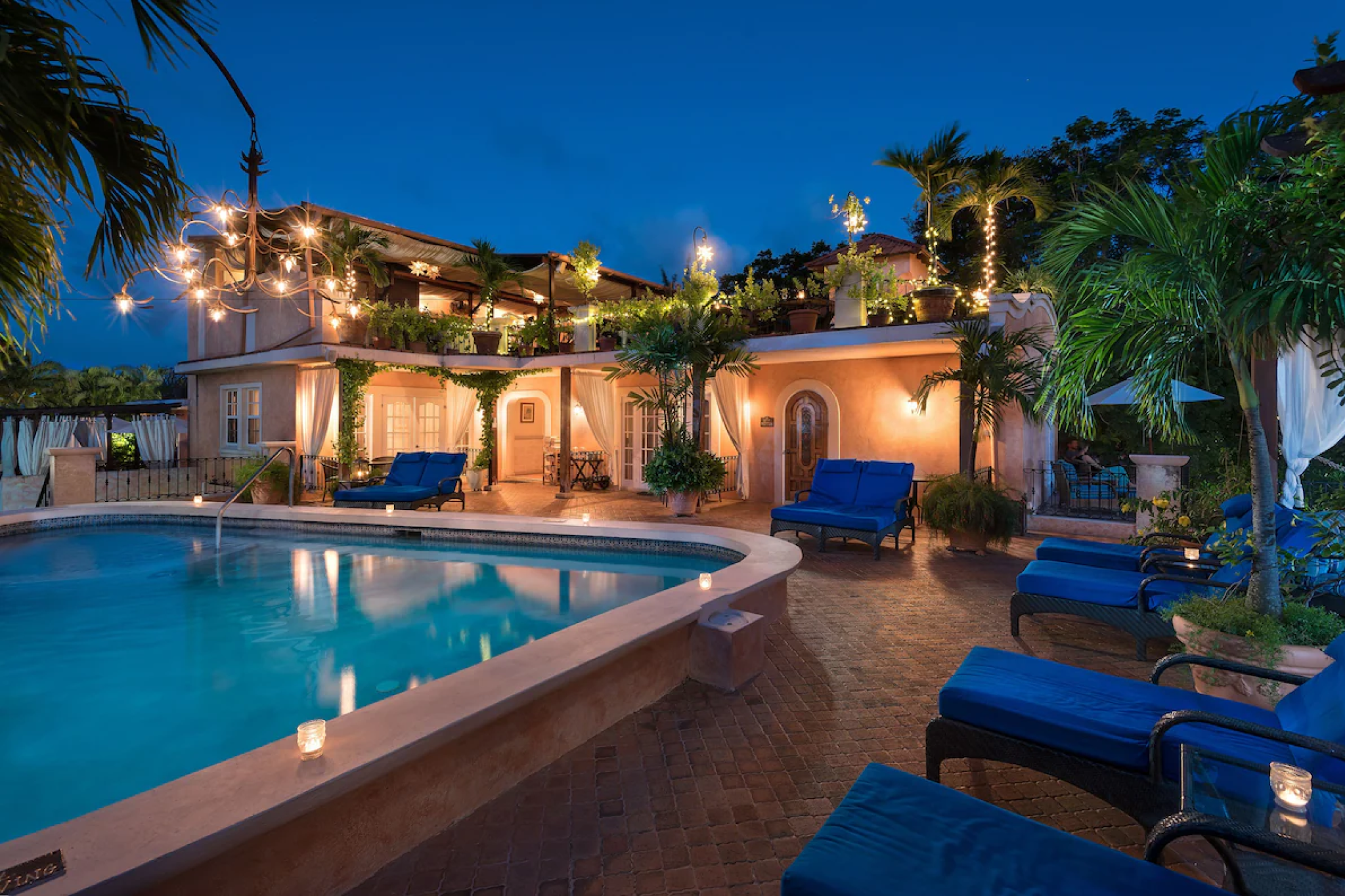 Romantic pool setting at Little Arches Boutique Hotel, an intimate adults-only hideaway celebrated as one of the best luxury resorts in Barbados.