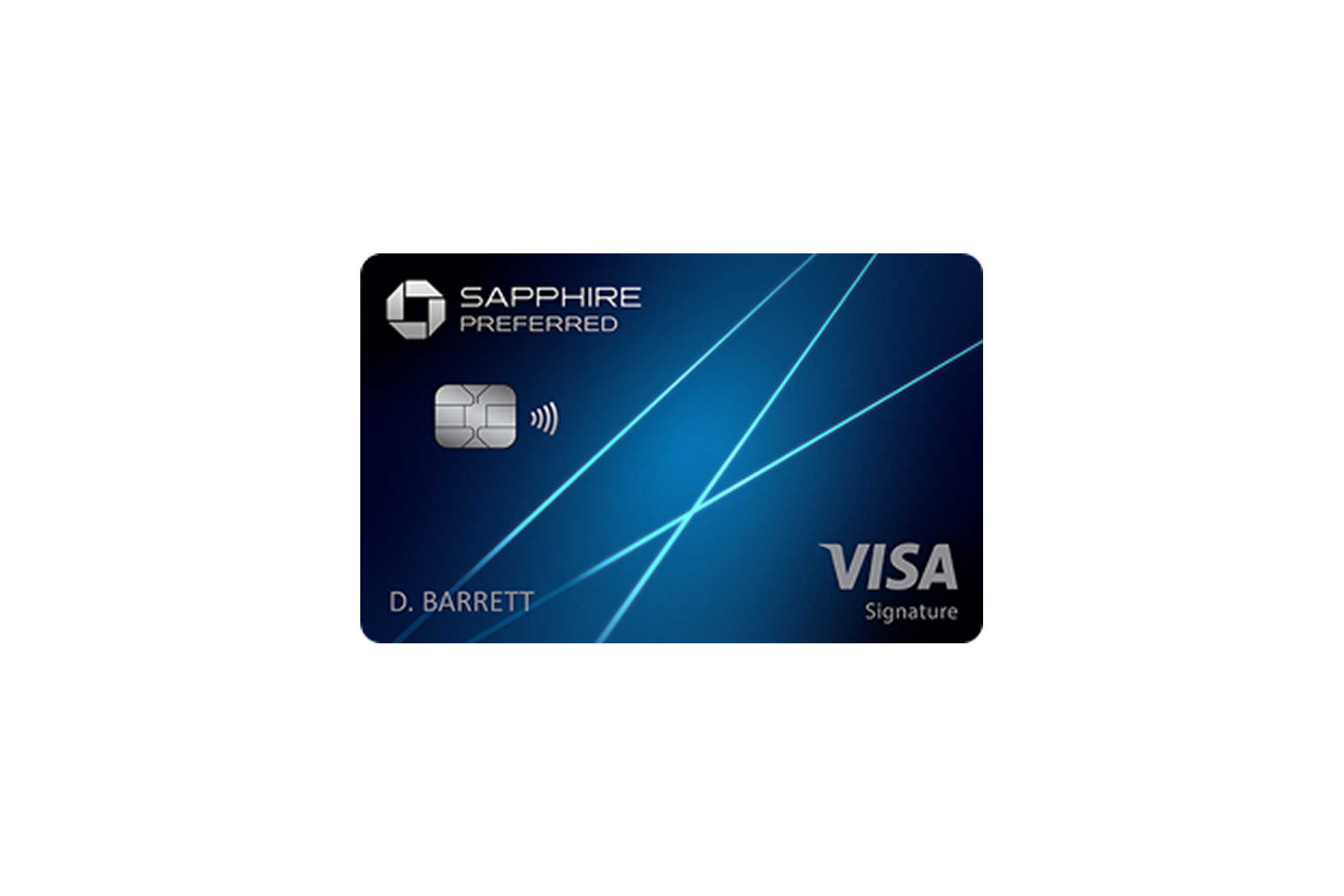 A dark blue Chase Sapphire Preferred Visa Signature card, acclaimed as the best flexible travel rewards credit card in 2026, offering 2x points on travel and dining, 1:1 point transfers, and 25% more value when redeemed through Chase Ultimate Rewards.