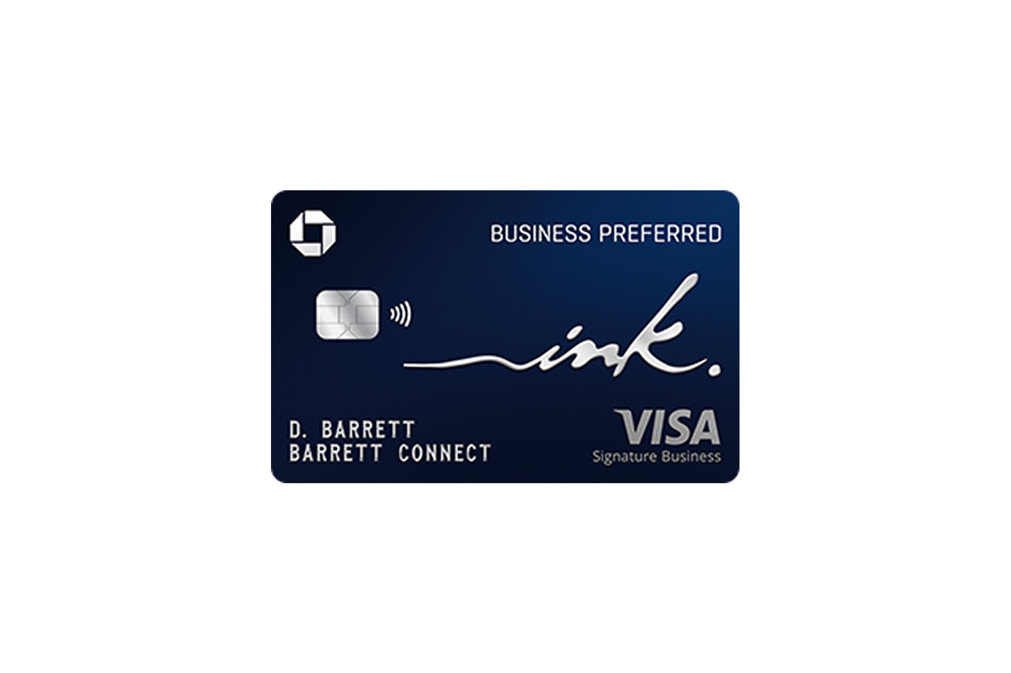 A dark blue Chase Ink Business Preferred Visa Signature Business credit card, selected as the best travel card of 2026 for business owners, offering 3x points on travel and business expenses, cell phone protection, and travel insurance benefits.