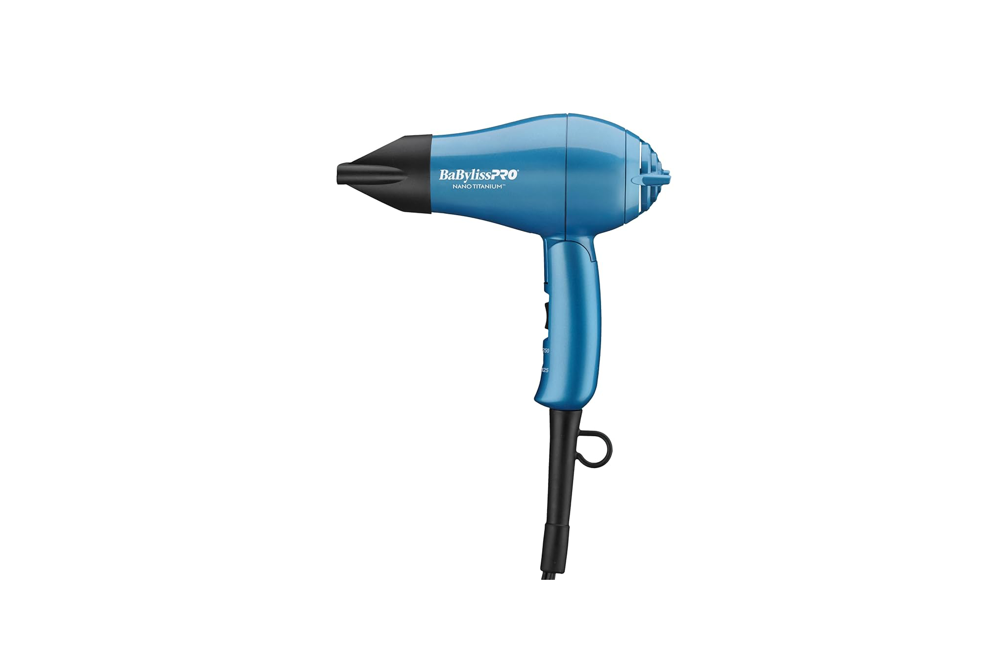 BaBylissPRO Nano Titanium Travel Dryer in blue compact design – lightweight, powerful choice on the Best Travel Hair Dryer list.