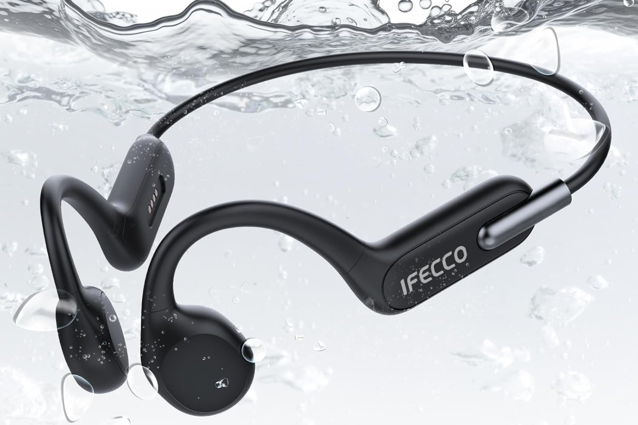 IFECCO waterproof swimming headphones with bone conduction and IPX8 protection