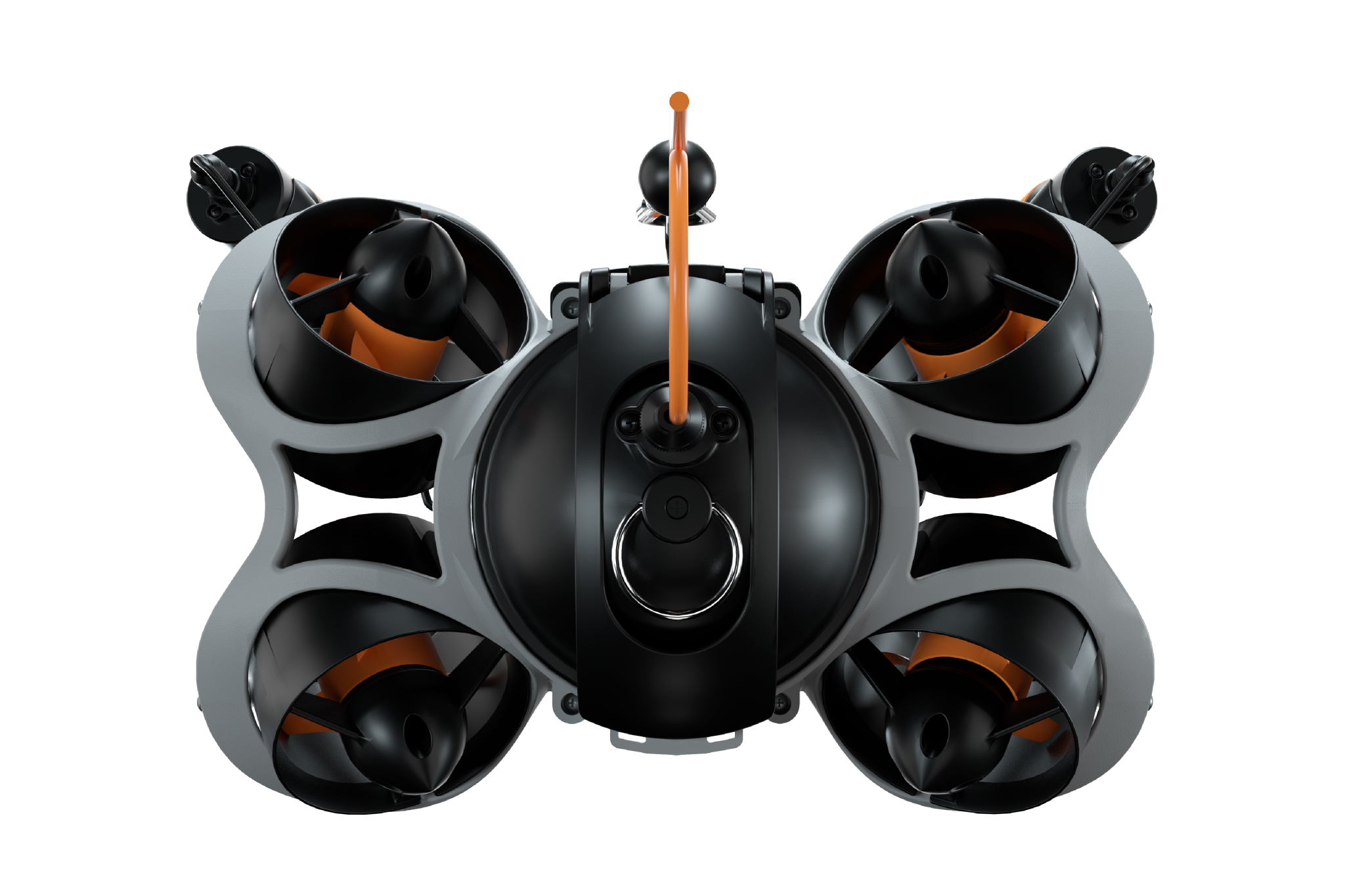 Top view of the Chasing M2 Pro Max featuring its eight vectored thrusters arranged for full 360° movement control.