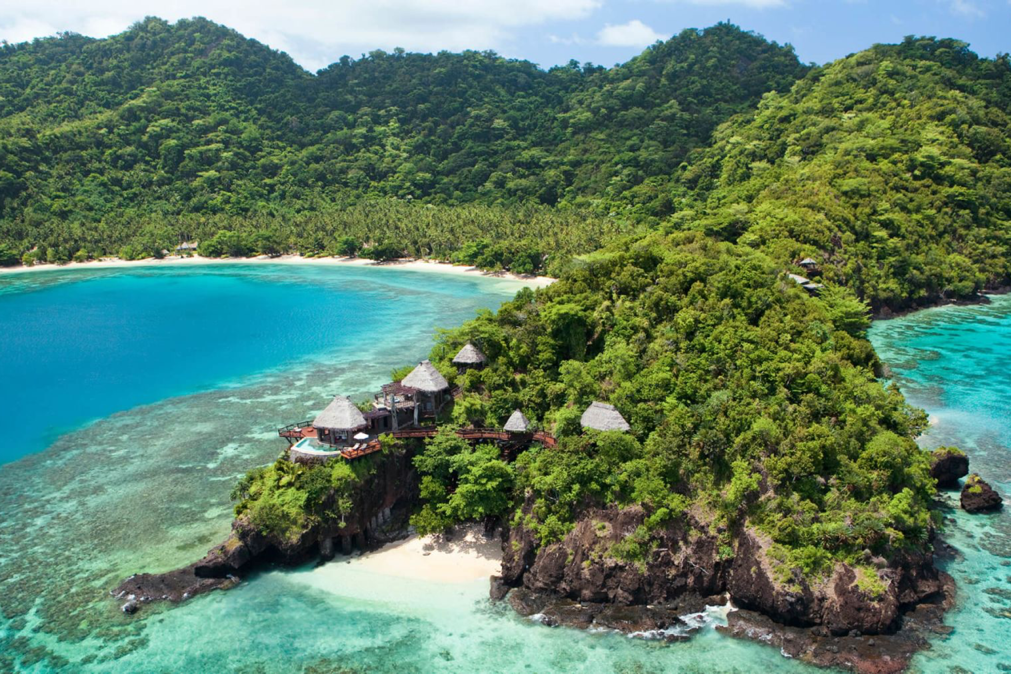 COMO Laucala Island in Fiji, a dramatic and remote escape known as one of the most luxurious beach resorts in the world.