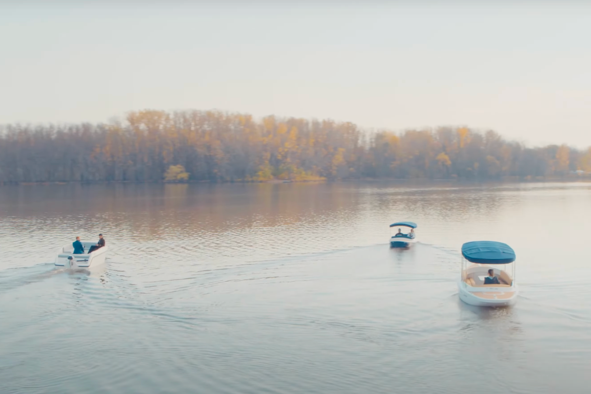 Multiple Fantail 217 boats operating together on a calm lake, representing the model’s value-focused pricing and suitability for personal or rental use.