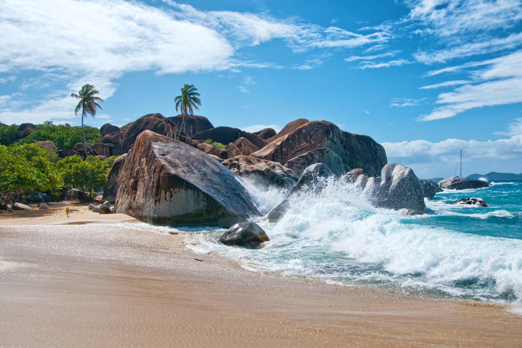 The Baths granite boulder formations and beach in Virgin Gorda, among the most beautiful islands in the Caribbean