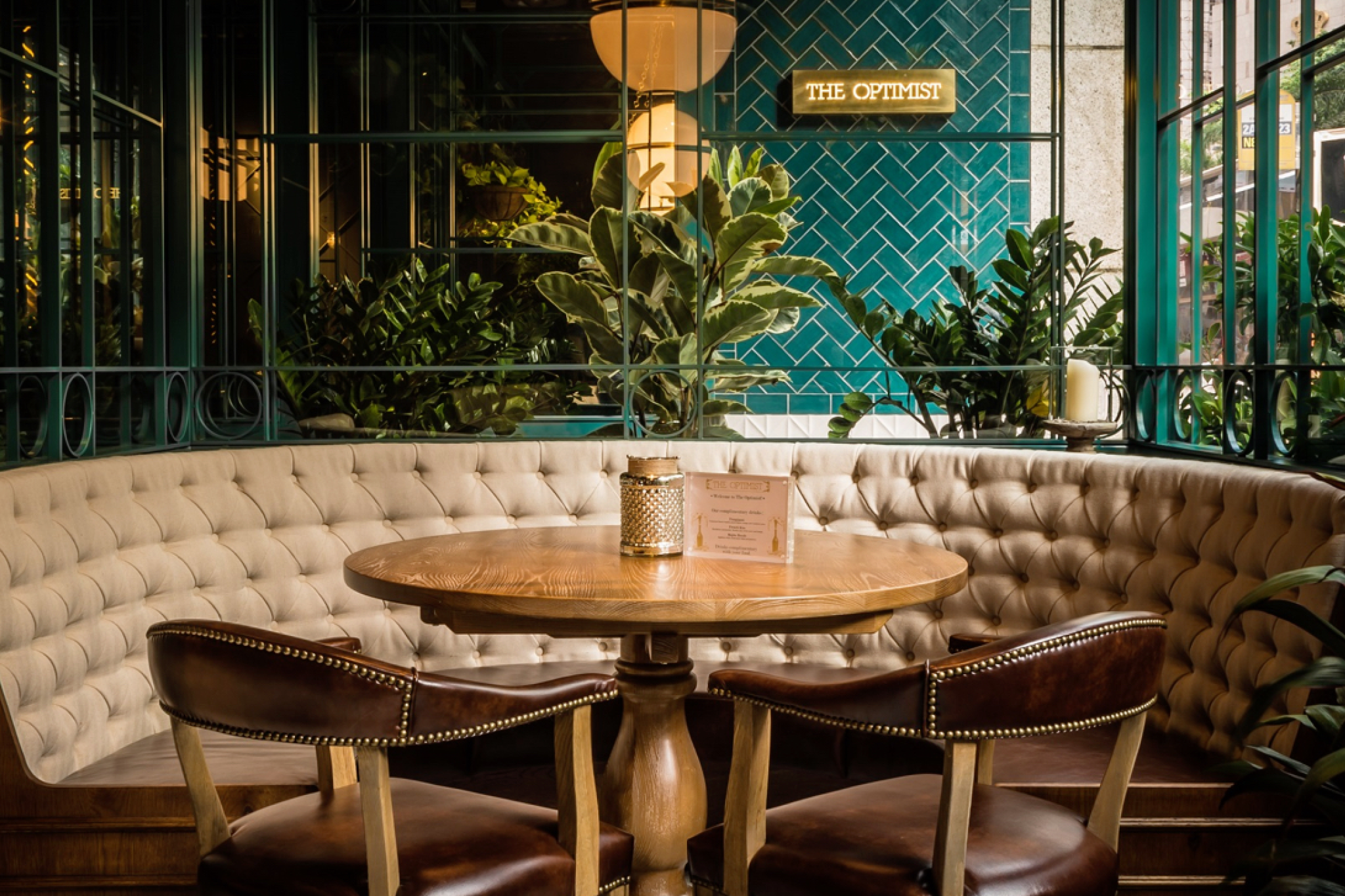 The Optimist restaurant's stylish dining space with nautical decor, a top-tier seafood destination in Atlanta, Georgia.