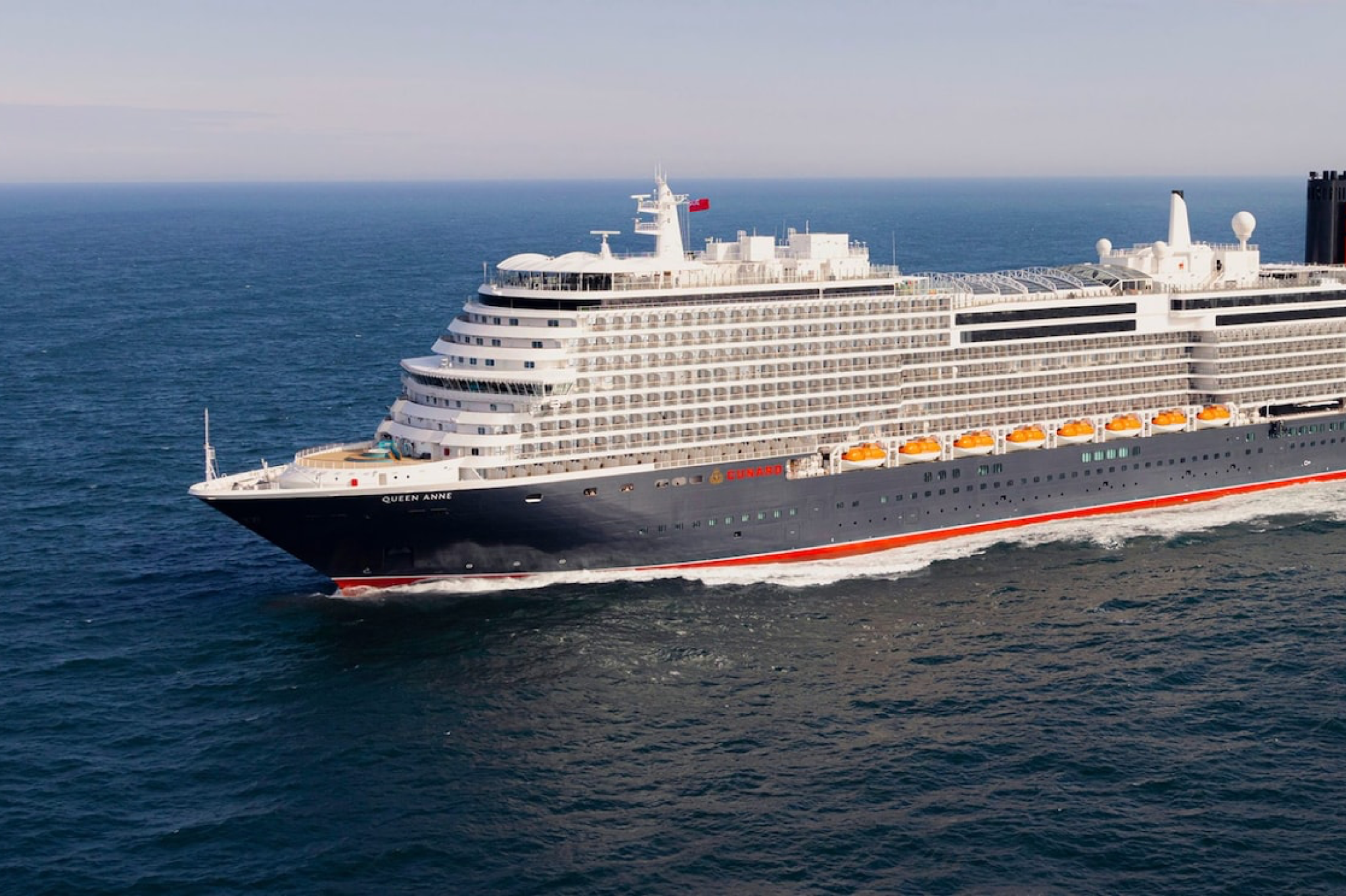 Cunard’s Queen Anne at sea, representing one of the best cruise lines for seniors with its traditional elegance and transatlantic charm.